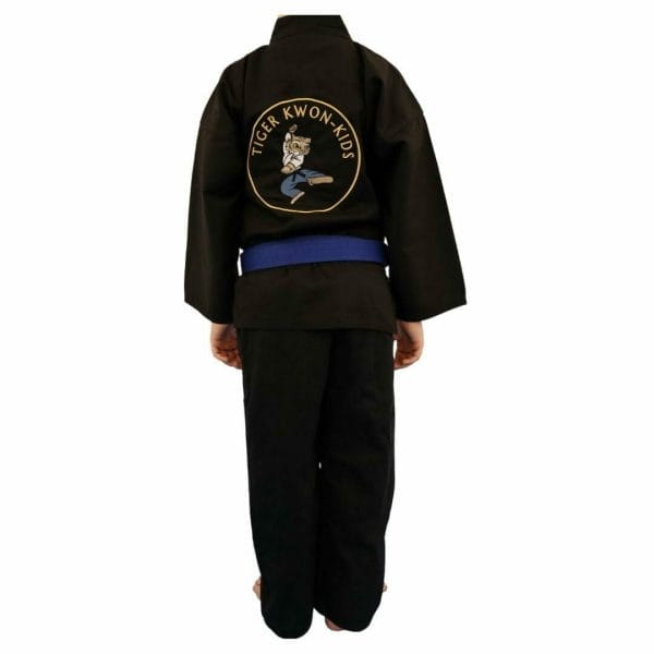 Karateanzug Kinder in schwarz Rückseite